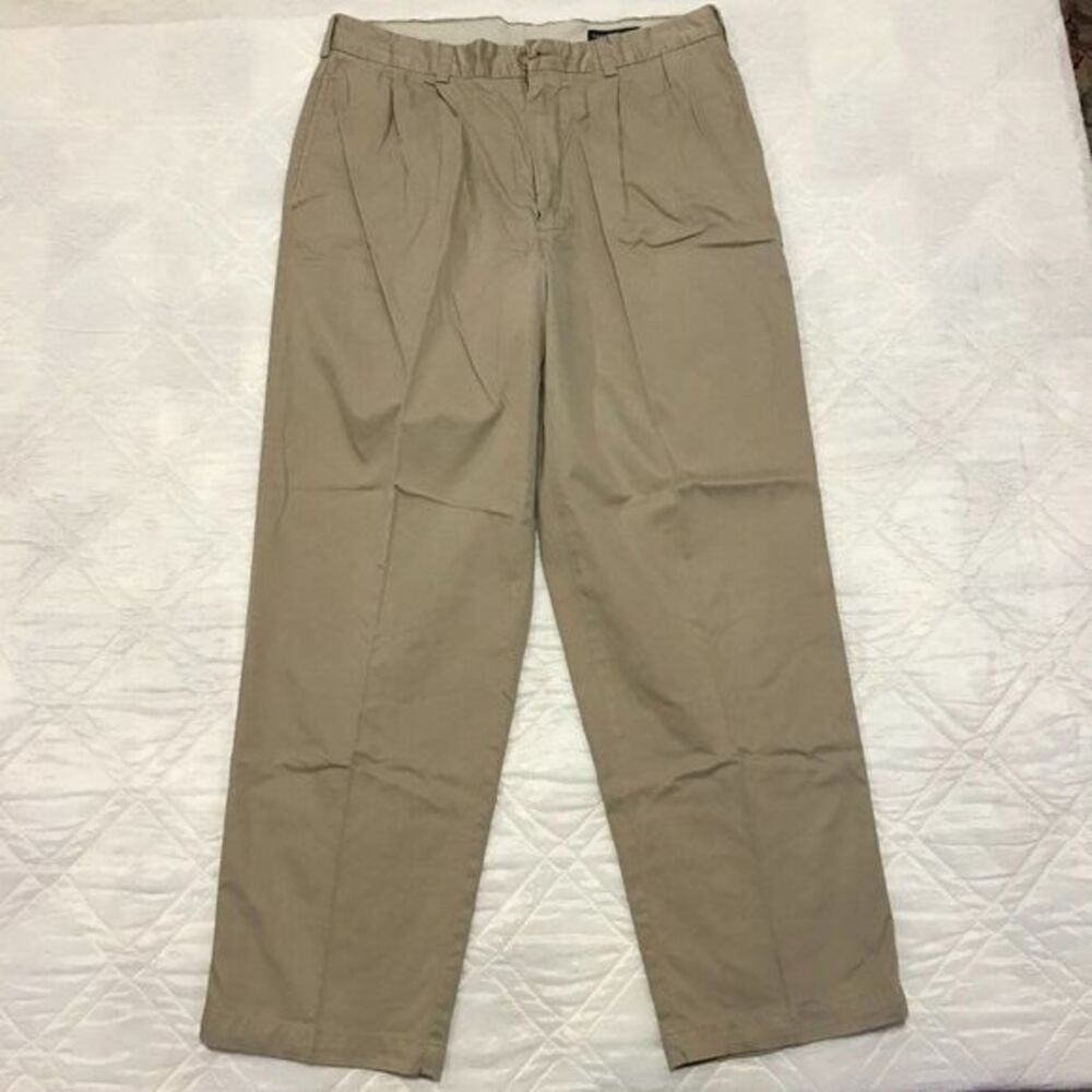 Daniel Cremieux Classics‎ Mens Tan Flat Front Cotton Dress Pants Size 34X29
